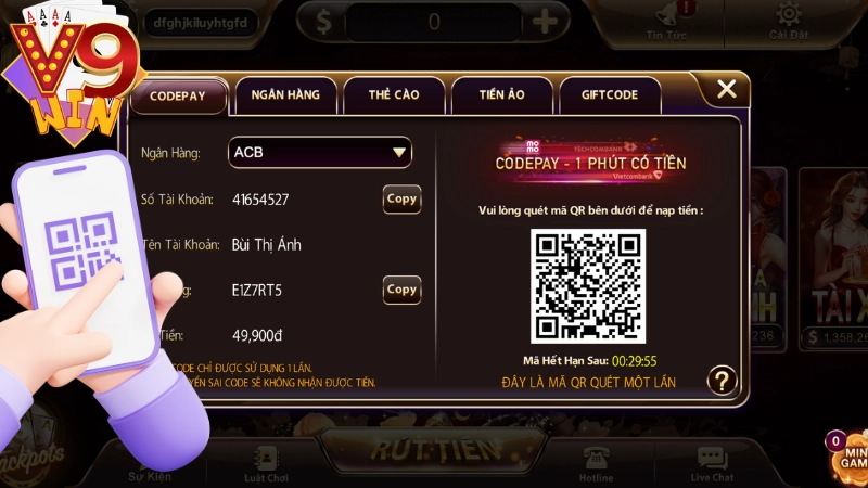 Đăng nhập V9WIN - Đơn giản nhanh chóng chỉ 3 bước 6 Nếu gặp lỗi tài khoản không tồn tại bạn nên liên hệ với tổng đài để được hỗ trợ